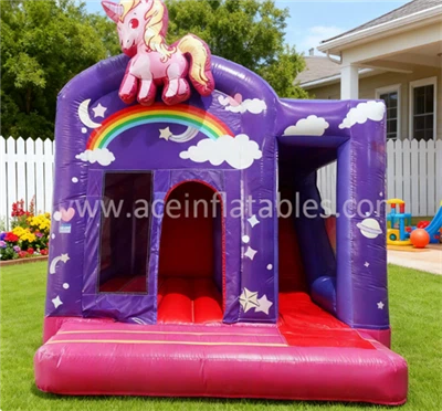 Lâu đài Bouncy kỳ lân bơm hơi